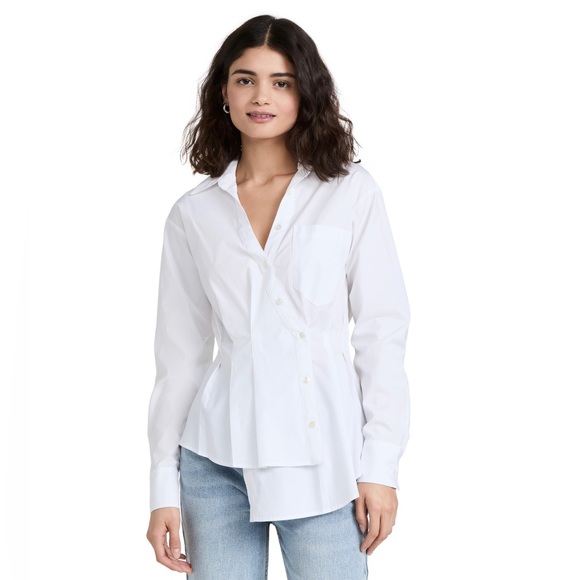 VERONICA BEARD ROSAMUND SHIRT in white SIZE 6 - Picture 3 of 14